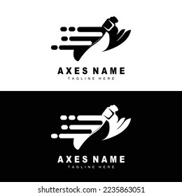 Ax Logo Design, War Tool Illustration and Woodcutter Vector
