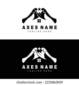 Ax Logo Design, War Tool Illustration and Woodcutter Vector