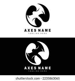 Ax Logo Design, War Tool Illustration and Woodcutter Vector