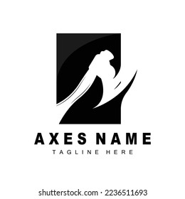 Ax Logo Design, War Tool Illustration and Woodcutter Vector