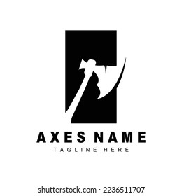 Ax Logo Design, War Tool Illustration and Woodcutter Vector