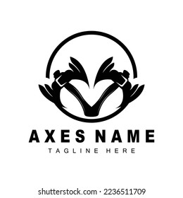Ax Logo Design, War Tool Illustration and Woodcutter Vector