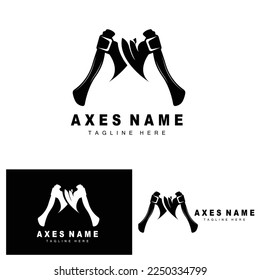Ax Logo Design, War Tool Illustration and Woodcutter Vector