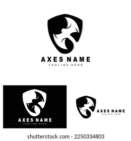 Ax Logo Design, War Tool Illustration and Woodcutter Vector