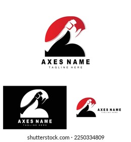 Ax Logo Design, War Tool Illustration and Woodcutter Vector