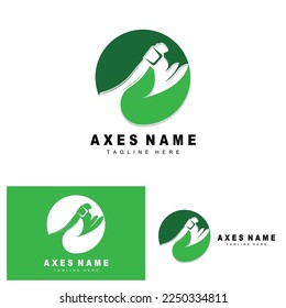 Ax Logo Design, War Tool Illustration und Holzschneider-Vektorgrafik