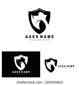 Ax Logo Design, War Tool Illustration and Woodcutter Vector