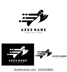 Ax Logo Design, War Tool Illustration and Woodcutter Vector
