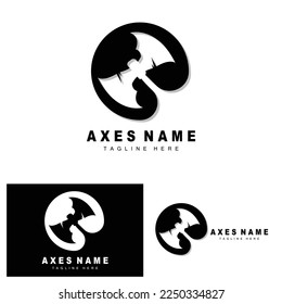 Ax Logo Design, War Tool Illustration and Woodcutter Vector