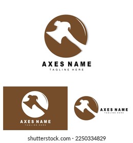 Ax Logo Design, War Tool Illustration and Woodcutter Vector