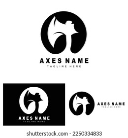 Diseño de logotipos de Ax, Ilustración de herramientas de guerra y vectores de Woodcutter