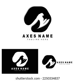 Ax Logo Design, War Tool Illustration and Woodcutter Vector