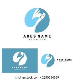 Diseño de logotipos de Ax, Ilustración de herramientas de guerra y vectores de Woodcutter