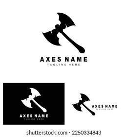 Ax Logo Design, War Tool Illustration and Woodcutter Vector