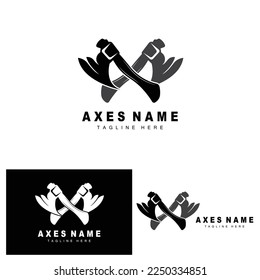 Ax Logo Design, War Tool Illustration and Woodcutter Vector