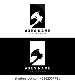 Ax Logo Design, War Tool Illustration und Holzschneider-Vektorgrafik