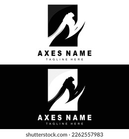 Ax Logo Design, War Tool Illustration and Woodcutter Vector