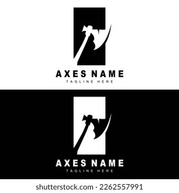 Diseño de logotipos de Ax, Ilustración de herramientas de guerra y vectores de Woodcutter