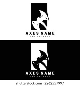 Ax Logo Design, War Tool Illustration und Holzschneider-Vektorgrafik