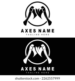 Ax Logo Design, War Tool Illustration and Woodcutter Vector