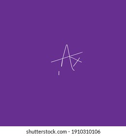 Ax logo initial signature elegant handwriting isolated symbol