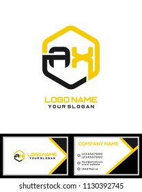 AX logo letter initial, Abstract polygonal Background Logo,