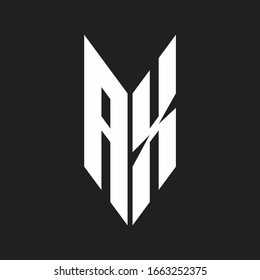 AX Logo monogram with emblem style isolated on black background