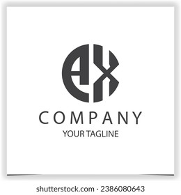 AX Logo monogram simple and modern circle black colour design template premium elegant vector eps 10