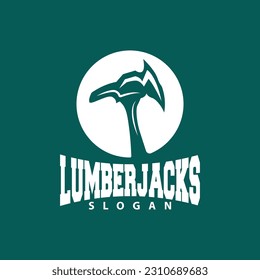 Ax Logo, Wood Cutting Tool Black Silhouette, Lumberjack Vector, Old Retro Vintage Minimalist Design, Icon Template Illustration