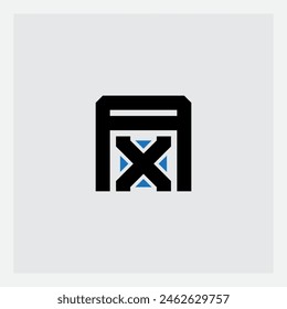 AX - logotype with arrows. Design element or icon with letter A and cross. Initials or monogram. Logo with letters A and X.