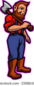 Ax Man Logo Mascot Vector