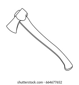 The ax is marching.Tent single icon in outline style vector symbol stock illustration web.