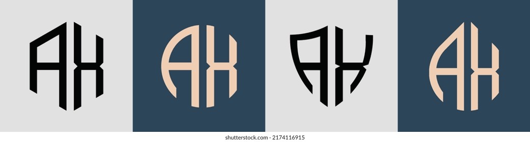AX modern initial letter logo design vector bundle. It will be suitable for which company or brand name start those initial.