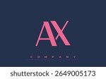 AX Modern Initials Logo Design. Branding logo with stylized initials showcasing bold design and modern aesthetic. Ideal for professional business branding or creative projects focusing on minimalistic