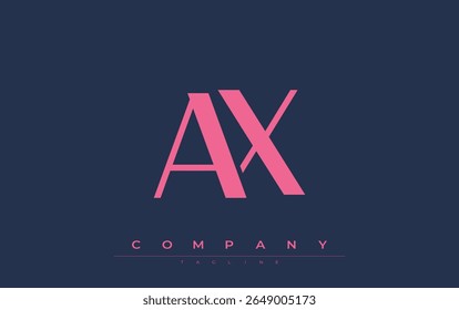 AX Modern Initials Logo Design. Branding logo with stylized initials showcasing bold design and modern aesthetic. Ideal for professional business branding or creative projects focusing on minimalistic