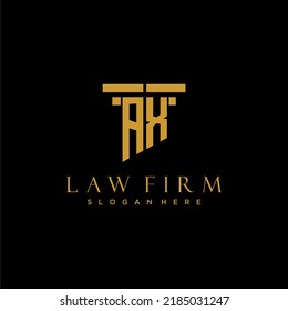 AX monogram initial logo for lawfirm with pillar design