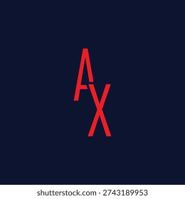 AX Monogram Logo Design With Modern Typography For Brand Identity And Corporate Use