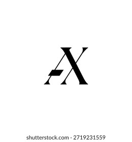 AX Negative Space Monogram Logo - Modernes minimales Buchstabendesign