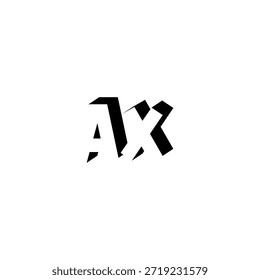 AX Negative Space Monogram Logo - Modernes minimales Buchstabendesign