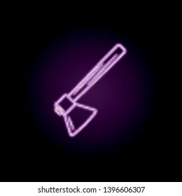 Ax neon icon. Elements of fireman set. Simple icon for websites, web design, mobile app, info graphics