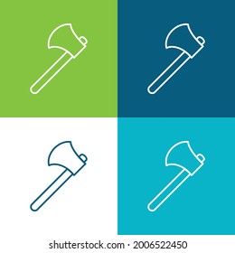 Ax Outline Flat four color minimal icon set