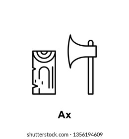 ax outline icon. Element of labor day illustration icon. Signs and symbols can be used for web, logo, mobile app, UI, UX