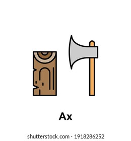 ax outline icon. Element of labor day illustration icon. Signs and symbols can be used for web, logo, mobile app, UI, UX