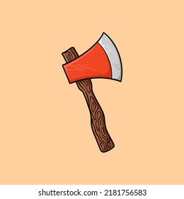 Ax Red Cartoon Vektorgrafik