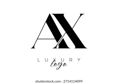 AX Serif Letter Monogram Typography Logo for Elegant Premium Branding Identity