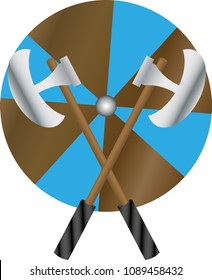 
ax and shield of the Viking