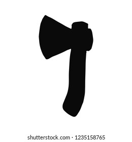 ax silhouette vector icon. isolated object