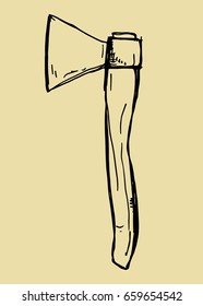 Ax sketch. vector illustration