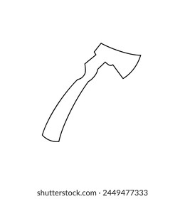 hacha, Ilustración vectorial de boceto, aislado sobre un fondo blanco.