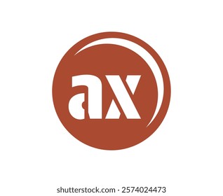 AX sport emblem or team logotype. Ball logo with a combination of Initial letter A and X for balls shop, sports company, training, club badge. Vector illustration.